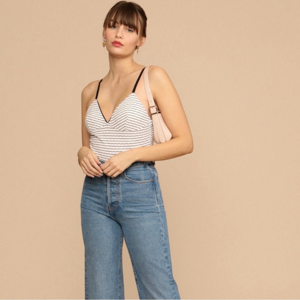 NWT rouje Joseph striped knit bodysuit tank size 38